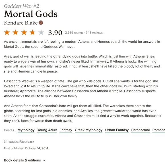 2 pack Novels; "Mortal Gods" & "Antigoddess" by Kendare Blake (The Goddess War) - Picture 6 of 11
